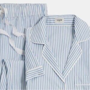 J. Crew Striped Short-Sleeve End-on-end Cotton Pajama set